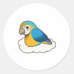 Parrot met Cloud Ronde Sticker