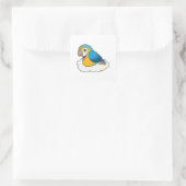 Parrot met Cloud Vierkante Sticker (Tas)