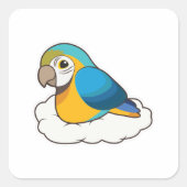 Parrot met Cloud Vierkante Sticker (Voorkant)