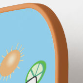 Parrot met cocktail op maat pickleball paddle (Links Detail)