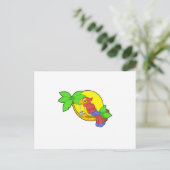 Parrot met Coconut Briefkaart (Staand voorkant)