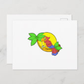 Parrot met Coconut Briefkaart (Voorkant / Achterkant)