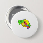 Parrot met Coconut Ronde Button 7,6 Cm (Voorkant /achterkant)