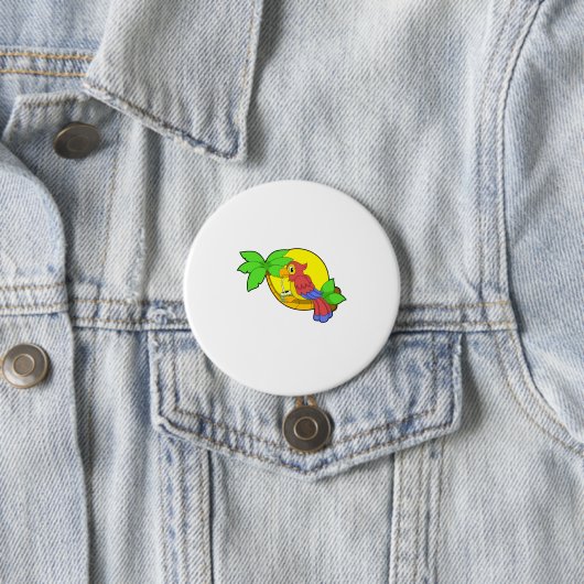 Parrot met Coconut Ronde Button 7,6 Cm (In situ)