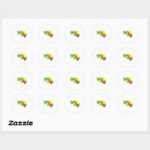 Parrot met Coconut Ronde Sticker (Vel)