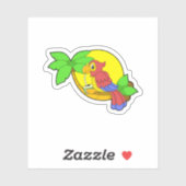 Parrot met Coconut Sticker (Vel)