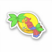 Parrot met Coconut Sticker (Voorkant)