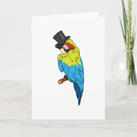 Parrot met Cylinder Kaart (Voorkant)