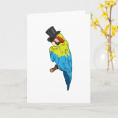 Parrot met Cylinder Kaart (Gele Bloem)