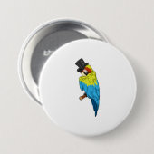 Parrot met Cylinder Ronde Button 7,6 Cm (Voorkant /achterkant)