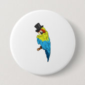 Parrot met Cylinder Ronde Button 7,6 Cm (Voorkant)