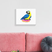 Parrot met Donut Canvas Afdruk (Insitu (Woonkamer))