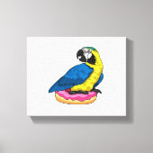 Parrot met Donut Canvas Afdruk (Voorkant)