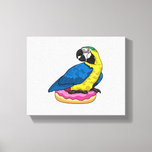 Parrot met Donut Canvas Afdruk (Voorkant)