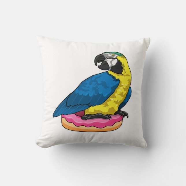 Parrot met Donut Kussen (Voorkant)