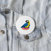 Parrot met Donut Ronde Button 7,6 Cm (In situ)