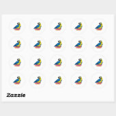 Parrot met Donut Ronde Sticker (Vel)