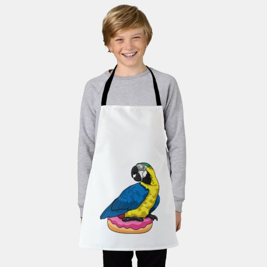 Parrot met Donut Schort (Gedragen)