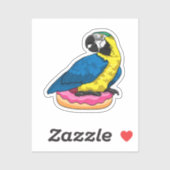 Parrot met Donut Sticker (Vel)
