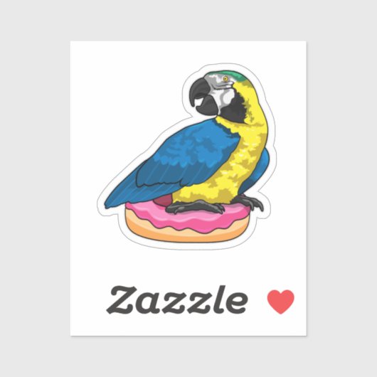 Parrot met Donut Sticker (Vel)