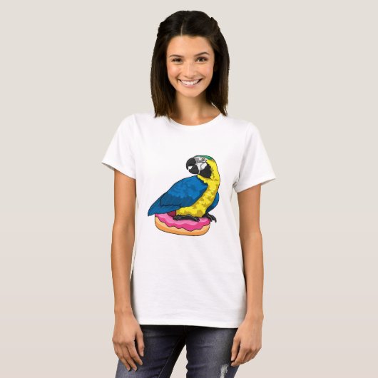 Parrot met Donut T-shirt (Voorkant volledig)