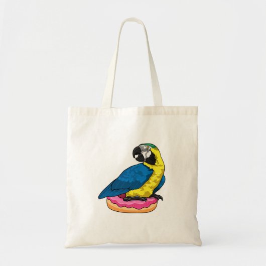 Parrot met Donut Tote Bag (Voorkant)