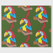 Parrot met een briefcase cadeaupapier (Vlak)