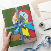 Parrot met een briefcase cadeaupapier
