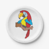 Parrot met een briefcase papieren bordje (Voorkant)