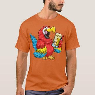 Parrot met glas bier t-shirt