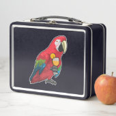 Parrot met glas Oranje sap (In situ)