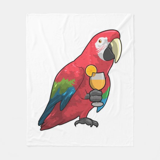 Parrot met glas Oranje sap Fleece Deken (Voorkant)