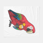 Parrot met glas Oranje sap Fleece Deken (Voorkant (Horizontaal))