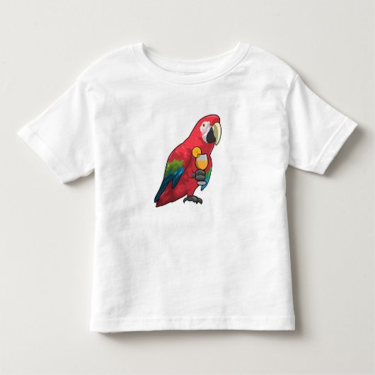 Parrot met glas Oranje sap Kinder Shirts (Voorkant)