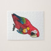 Parrot met glas Oranje sap Legpuzzel (Horizontaal)