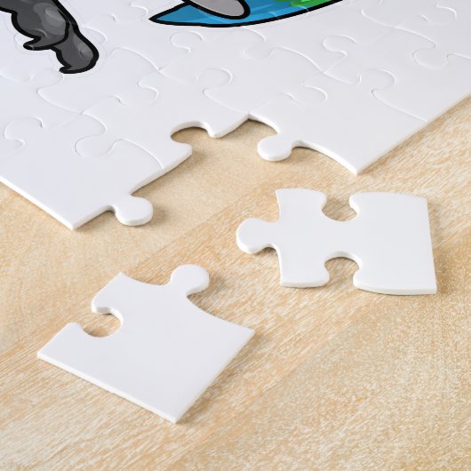 Parrot met glas Oranje sap Legpuzzel (Zijkant)