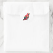 Parrot met glas Oranje sap Ronde Sticker (Tas)