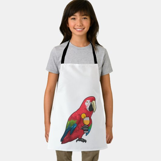 Parrot met glas Oranje sap Schort (Insitu)