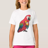 Parrot met glas Oranje sap T-shirt (Voorkant)