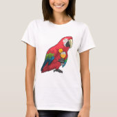 Parrot met glas Oranje sap T-shirt (Voorkant)