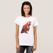 Parrot met glas Oranje sap T-shirt (Voorkant volledig)