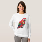 Parrot met glas Oranje sap T-shirt (Voorkant volledig)