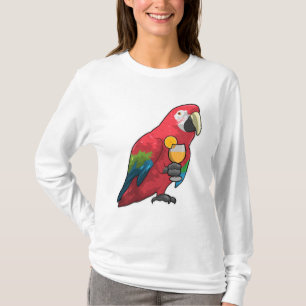 Parrot met glas Oranje sap T-shirt