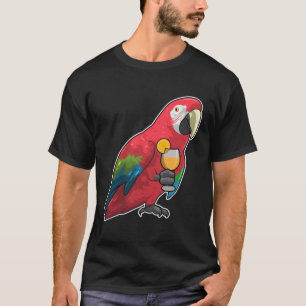 Parrot met glas Oranje sap T-shirt