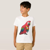 Parrot met glas Oranje sap T-shirt (Voorkant volledig)