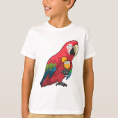 Parrot met glas Oranje sap T-shirt (Voorkant)