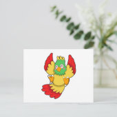 Parrot met groene kop briefkaart (Staand voorkant)