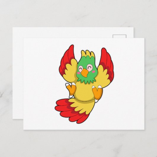 Parrot met groene kop briefkaart (Voorkant / Achterkant)