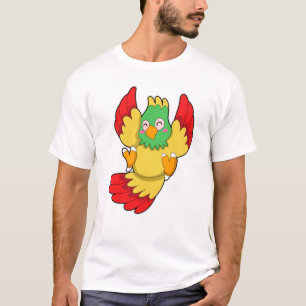 Parrot met groene kop t-shirt