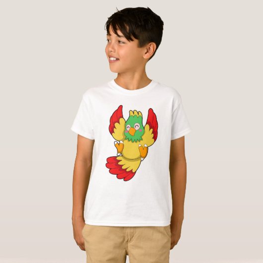 Parrot met groene kop t-shirt (Voorkant volledig)